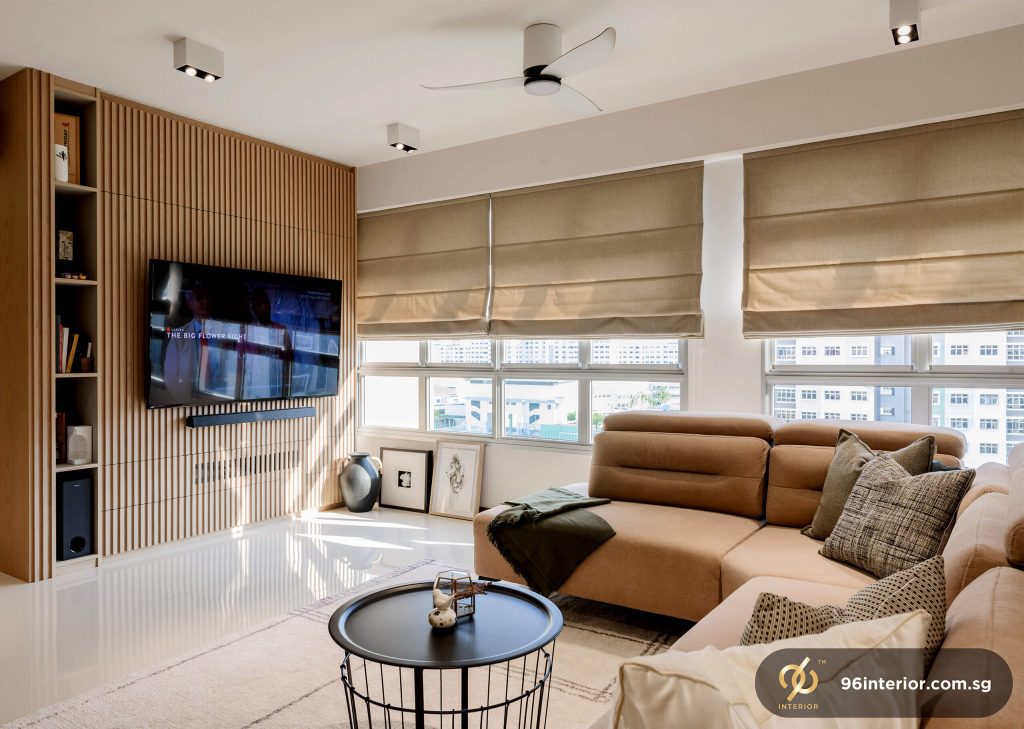 876 Tampines - 1313sqft by 96 Interior Pte Ltd. Unit is HDB and follows a  style.