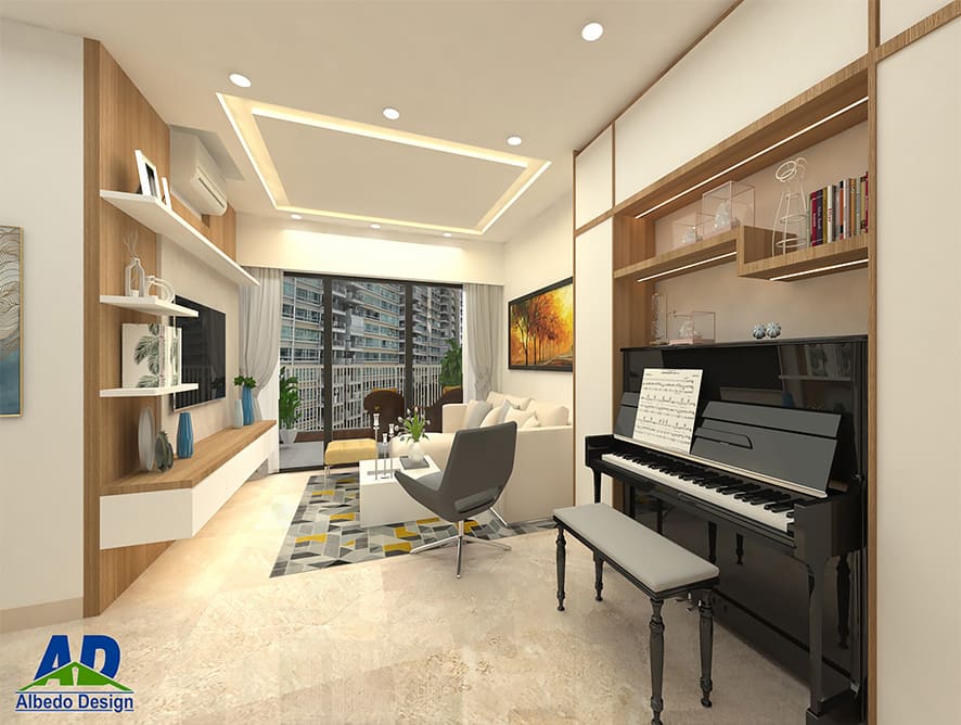 Caspian Lakeside Dr - 1001sqft by Albedo Design Pte Ltd . Unit is Condo and follows a  style.