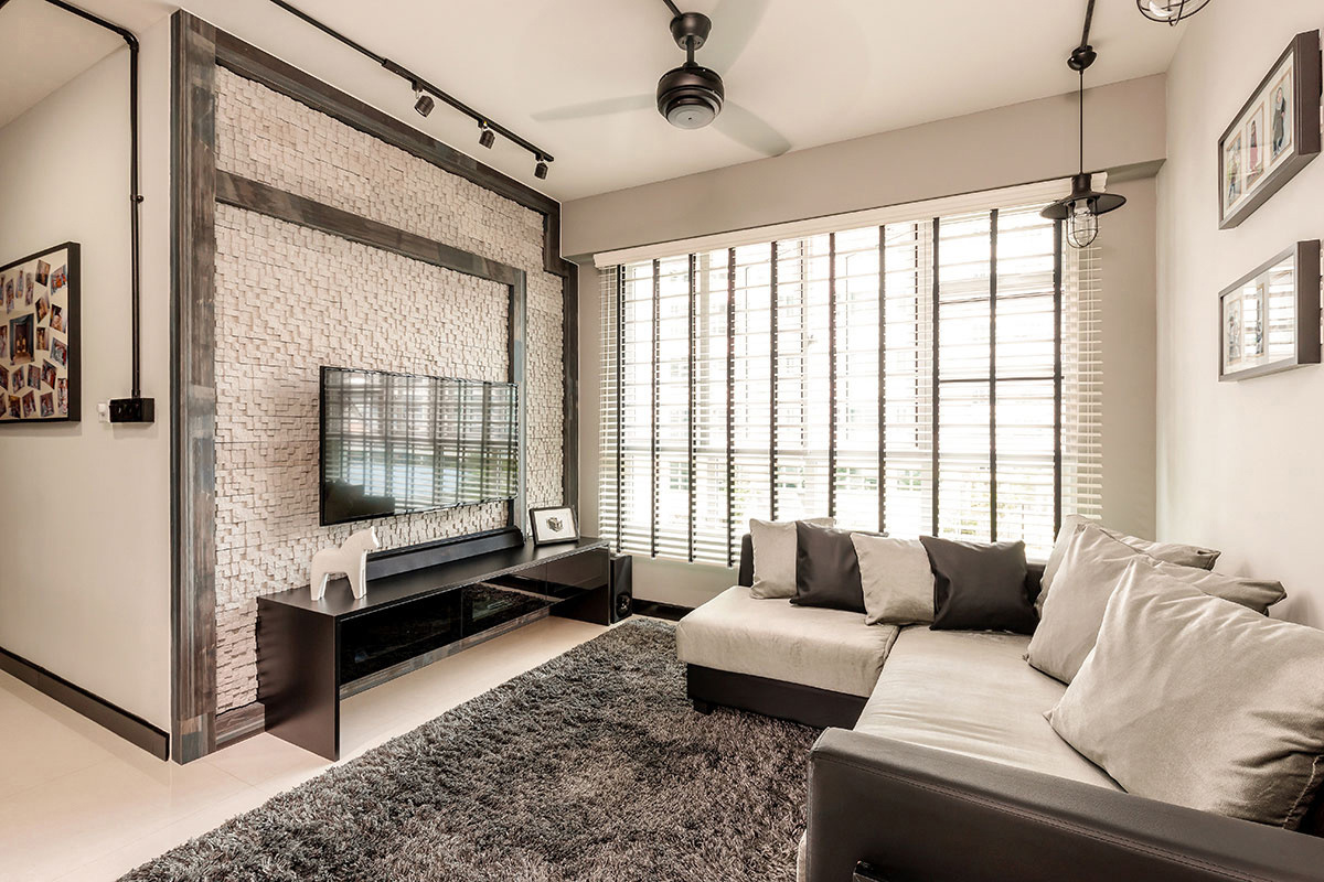 Sumang Walk - 1205sqft by Icon Interior Design Pte Ltd. Unit is HDB and follows a  style.
