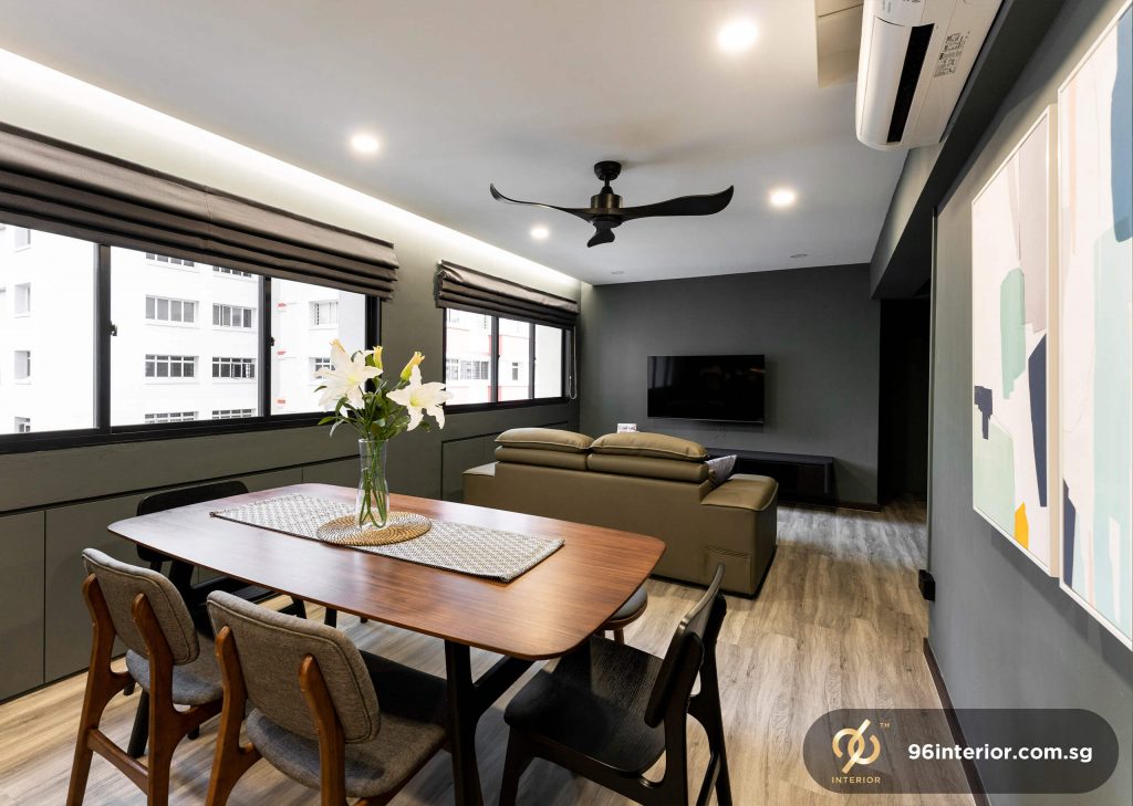 28 Balam Gardens - 1141sqft by 96 Interior Pte Ltd. Unit is HDB and follows a  style.