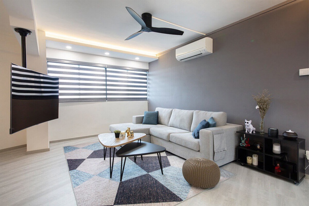 Hougang - 950sqft by The Interior Place Pte Ltd. Unit is HDB and follows a  style.